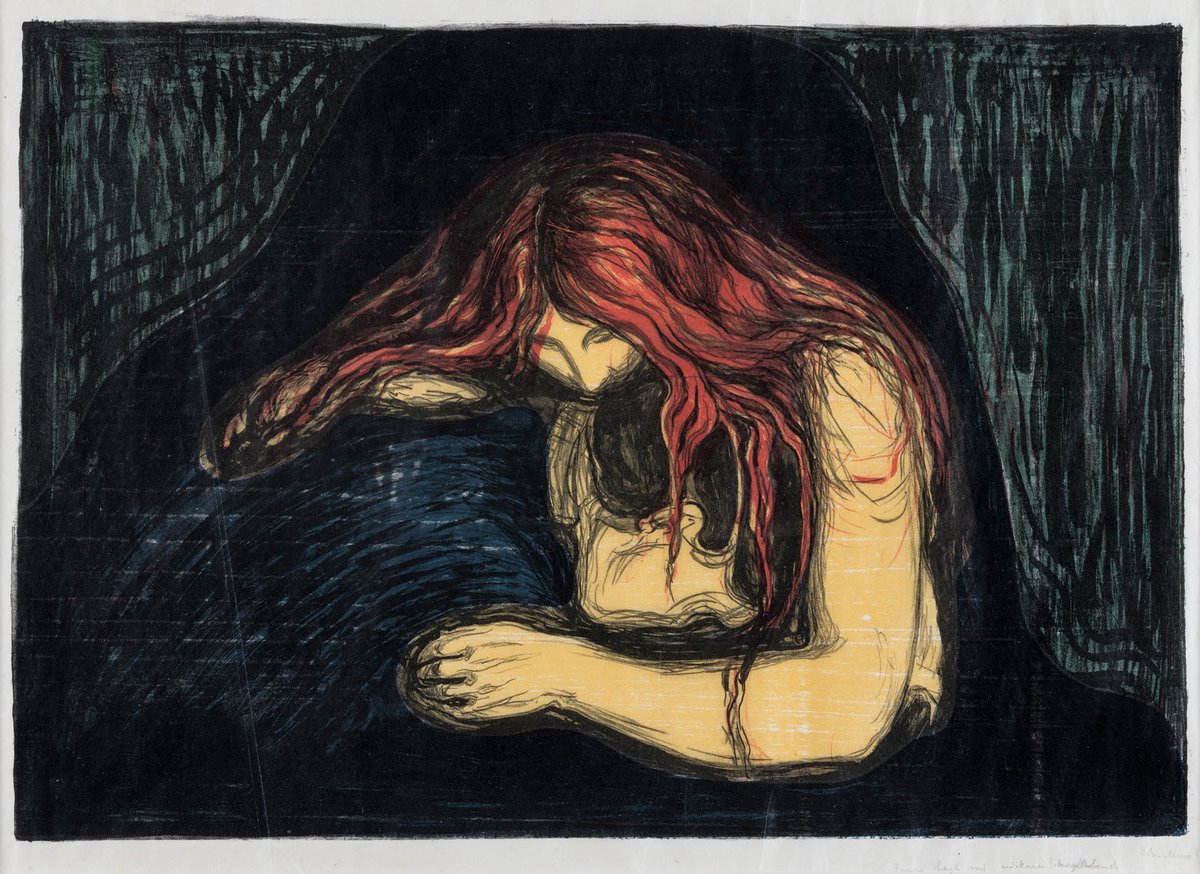 Edvard Munch's Vampire II (1896) © The Savings Bank Foundation DNB, on loan to Henie Onstad Kunstsenter, Oslo