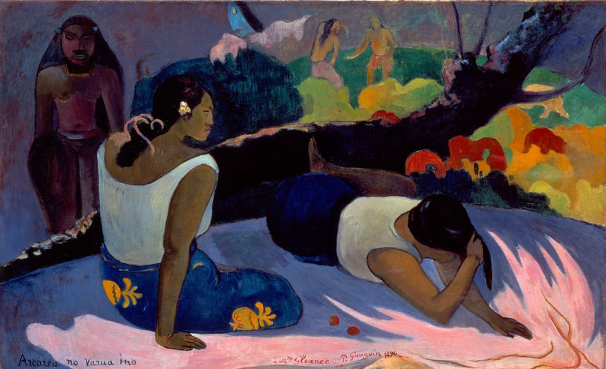 Paul Gauguin's Arearea no Varua ino – Le mauvais Esprit s’amuse (1894) 