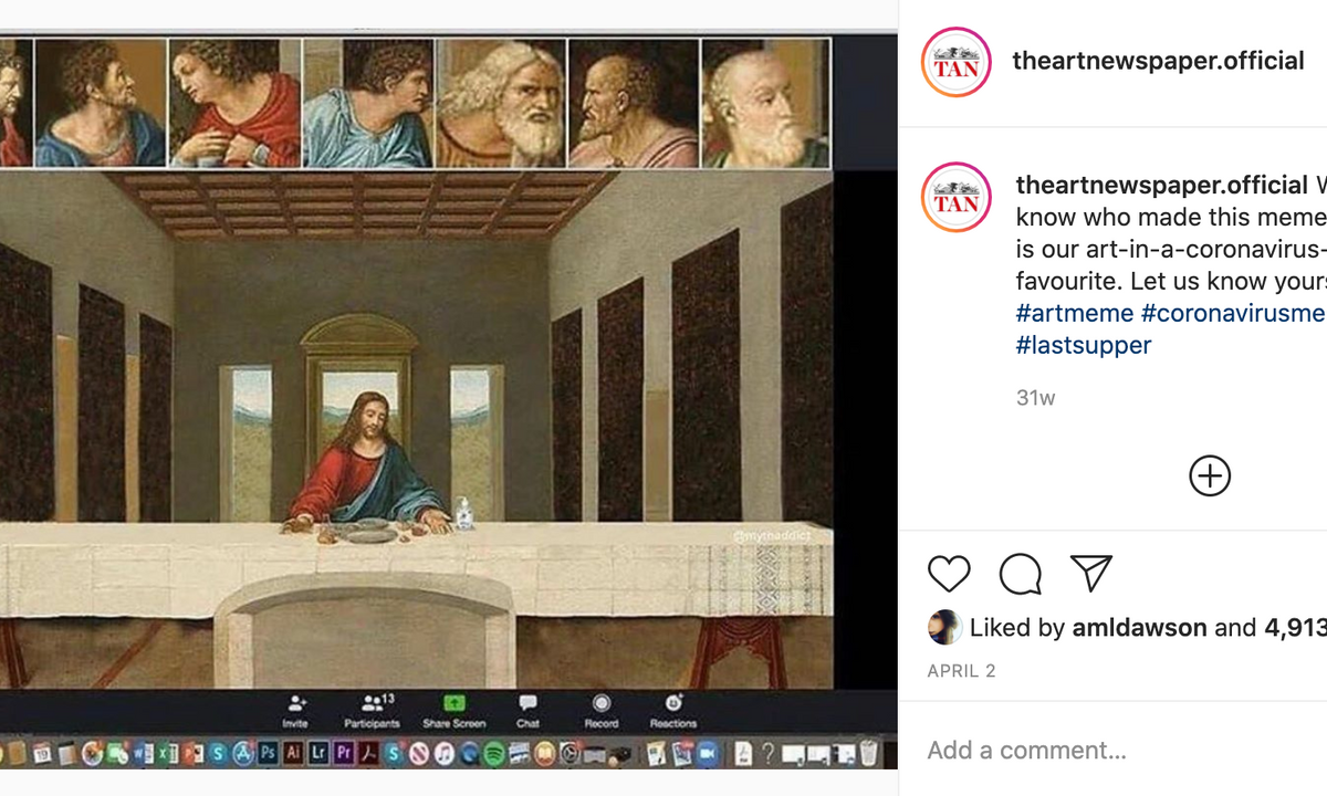 The top five Instagram posts that capture the art world in 2020