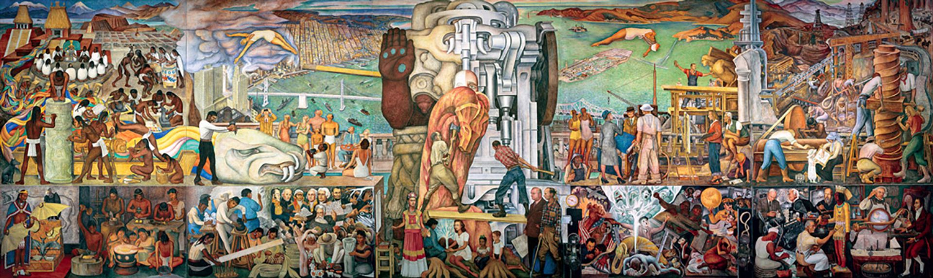 Diego Rivera, The Marriage of the Artistic Expression of the North and of the South on This Continent (also known as Pan American Unity), 1940 © Banco de México Diego Rivera and Frida Kahlo Museums Trust, Mexico D.F. / Artist Rights Society (ARS), New York; image: courtesy of City College of San Francisco