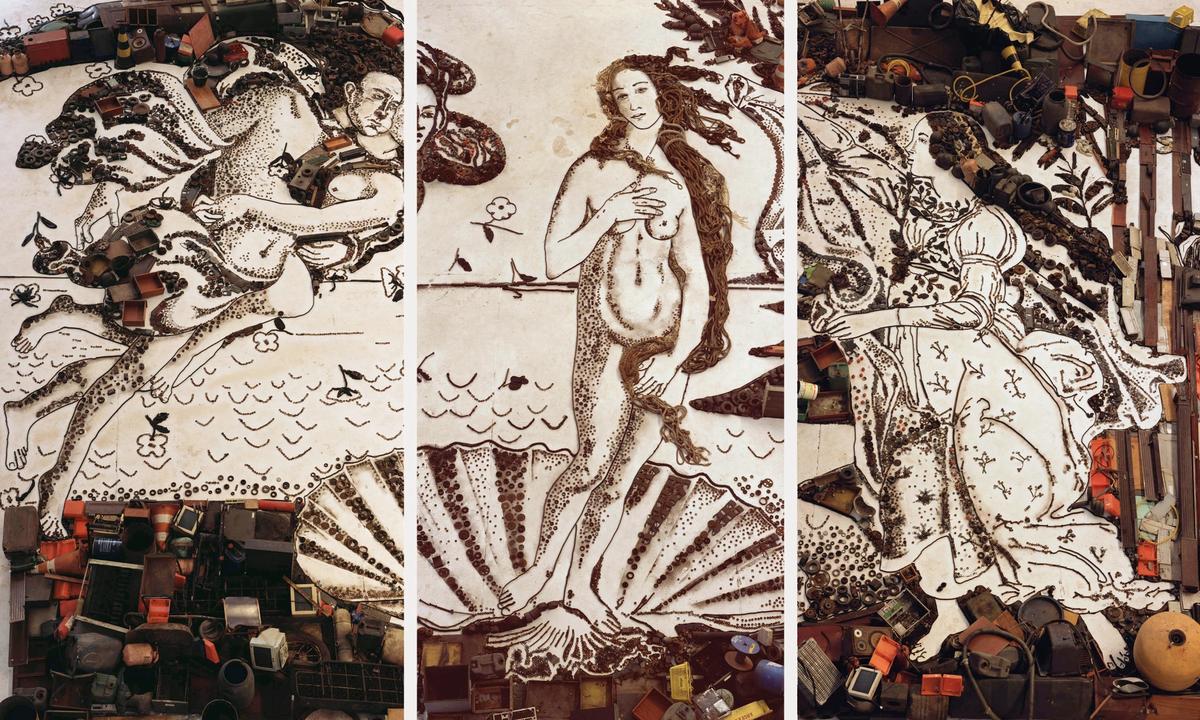 Vik Muniz's The Birth of Venus, after Botticelli (from Pictures of Junk, 2008)
Courtesy of Ben Brown Fine Arts and the artist