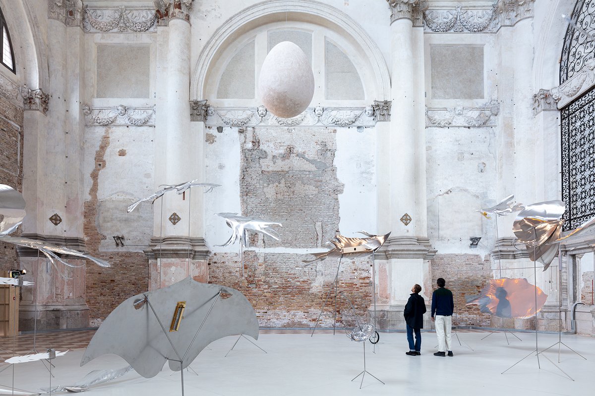 Installation view of Petrit Halilaj and Álvaro Urbano's Lunar Ensemble for Uprising Seas at Ocean Space, Venice
Courtesy of the artists, TBA21–Academy and Audemars Piguet