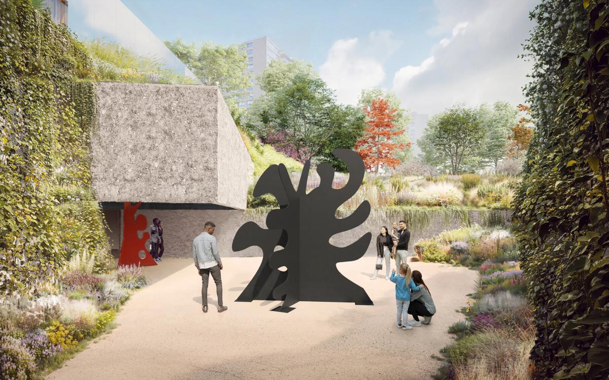 At Calder Gardens, native plants embrace the artist’s monumental sculpture in an expansive outdoor space
Rendering by bloomimages, © Herzog & de Meuron