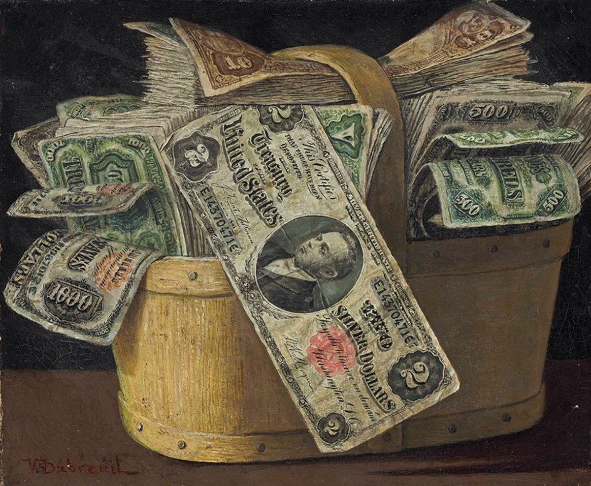 Victor Dubreuil's Basket of Money Private collection