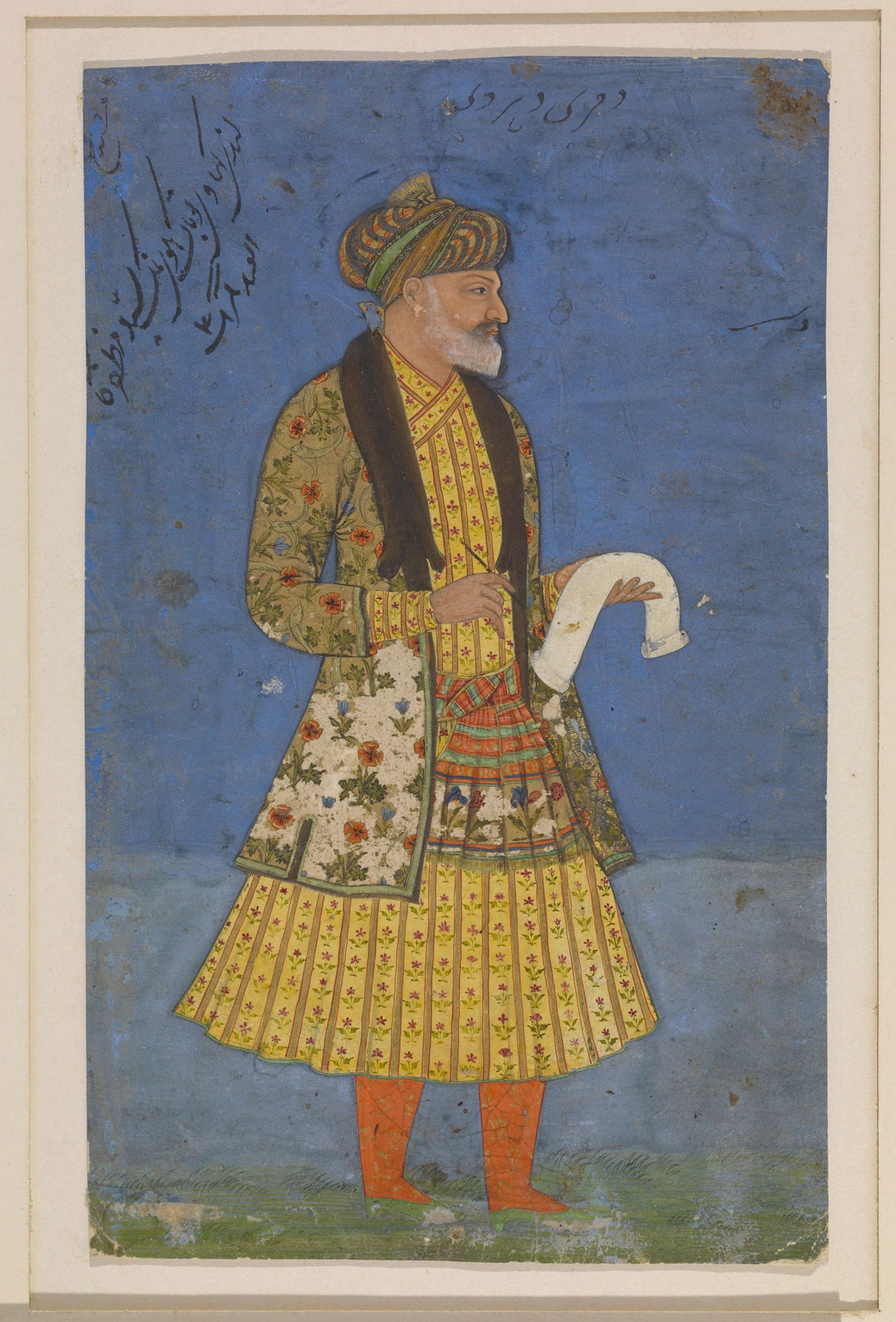 Man with a Flowered Coat, 18th century, India, watercolour on paper Gift of Mr. Ambrose Cramer