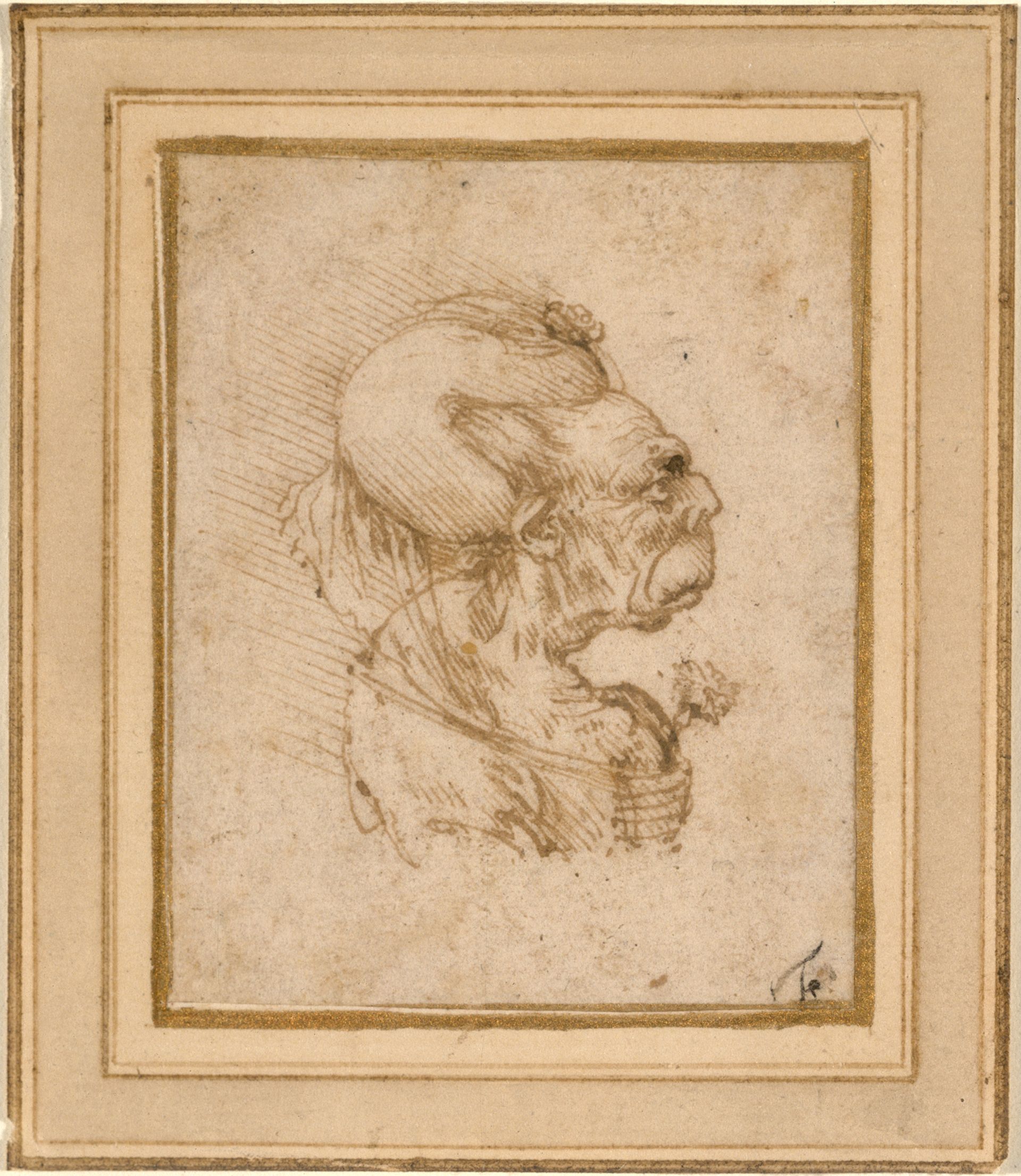 Leonardo da Vinci, Grotesque Head of an Old Woman, around 1489-90 Courtesy the National Gallery of Art, Washington, DC