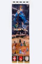 Teodora Axente unveils trophy banner for Palio di Siena horse race