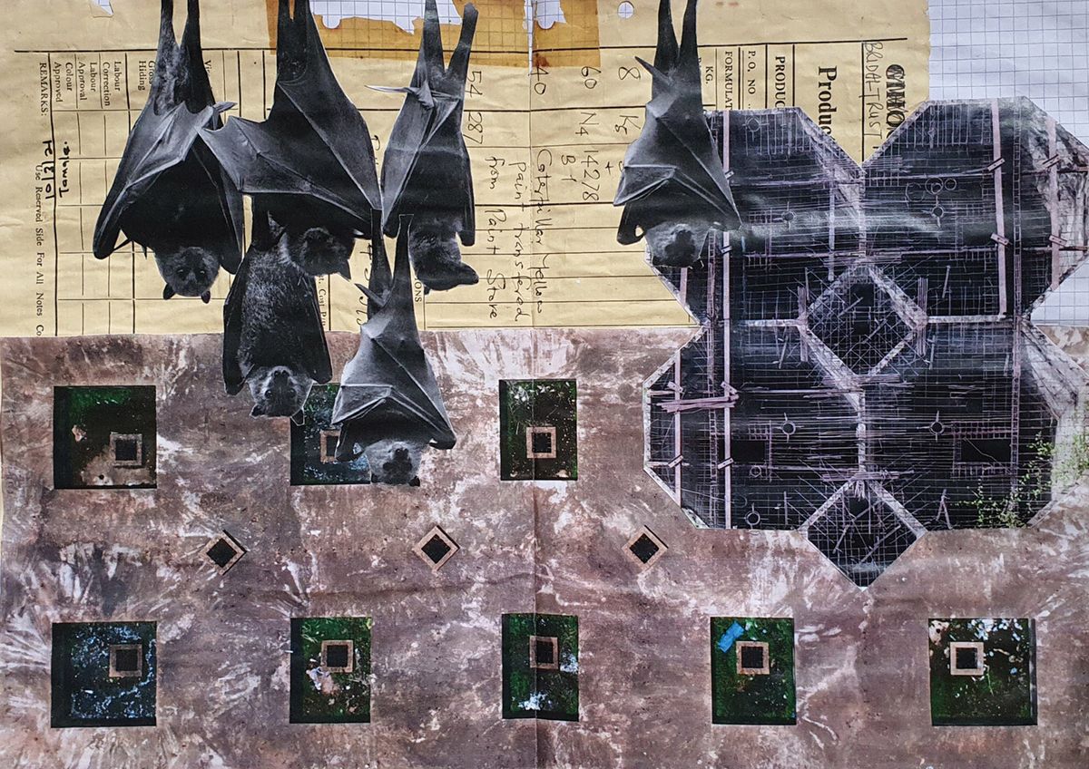 A preparatory study for his latest group of works relating to Nkrumah Volini, the derelict Modernist silo that Mahama has bought to turn into a cultural centre © Ibrahim Mahama