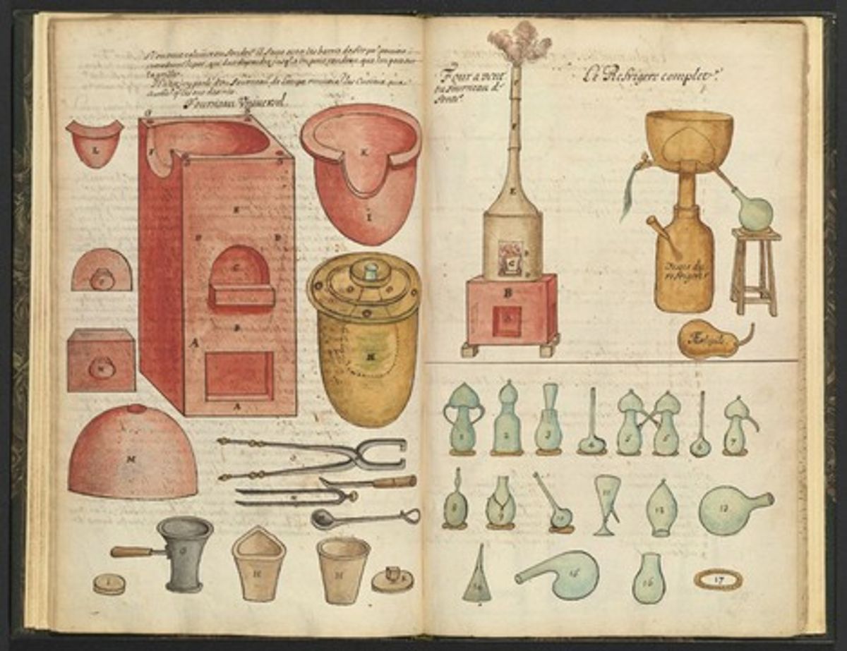 This French manuscript page from around 1770 comes from a handbook for alchemists and includes secret formulas (© The Getty Research Institute, Los Angeles)