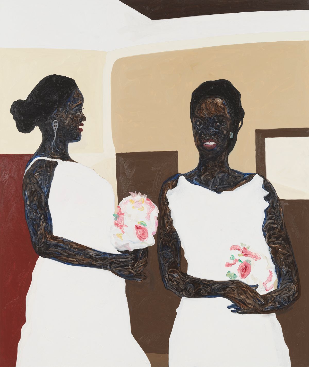 Amoako Boafo, Brides Reflection, 2021 © Amoako Boafo, Photo: Rob McKeever, Courtesy Gagosian