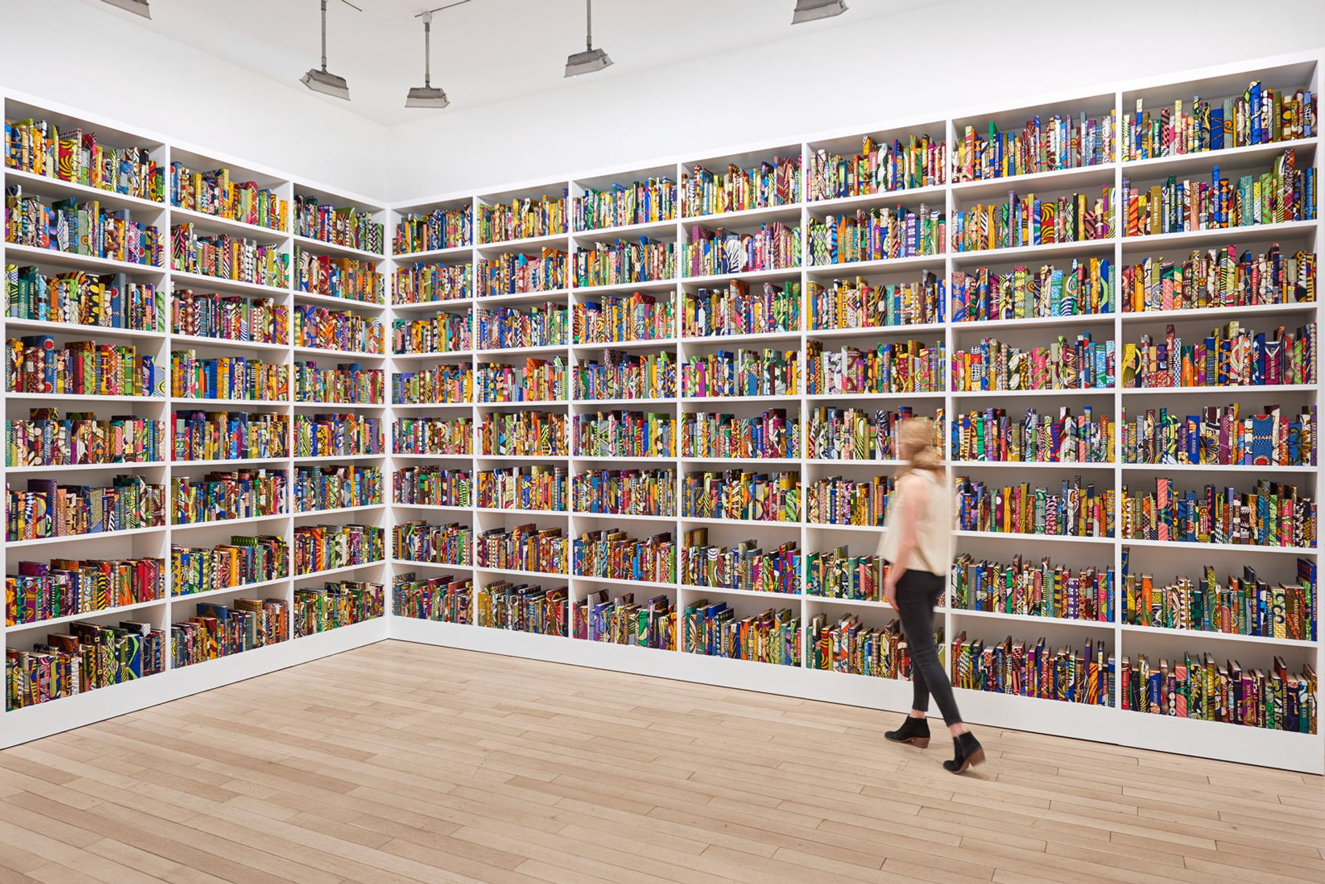 Yinka Shonibare’s The British Library (2014). He has created a new version for the US Phoebe D’Heurle