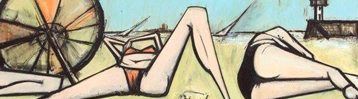 Bernard Buffet's Les plages, la grande plage (1967). Galerie Tamenaga