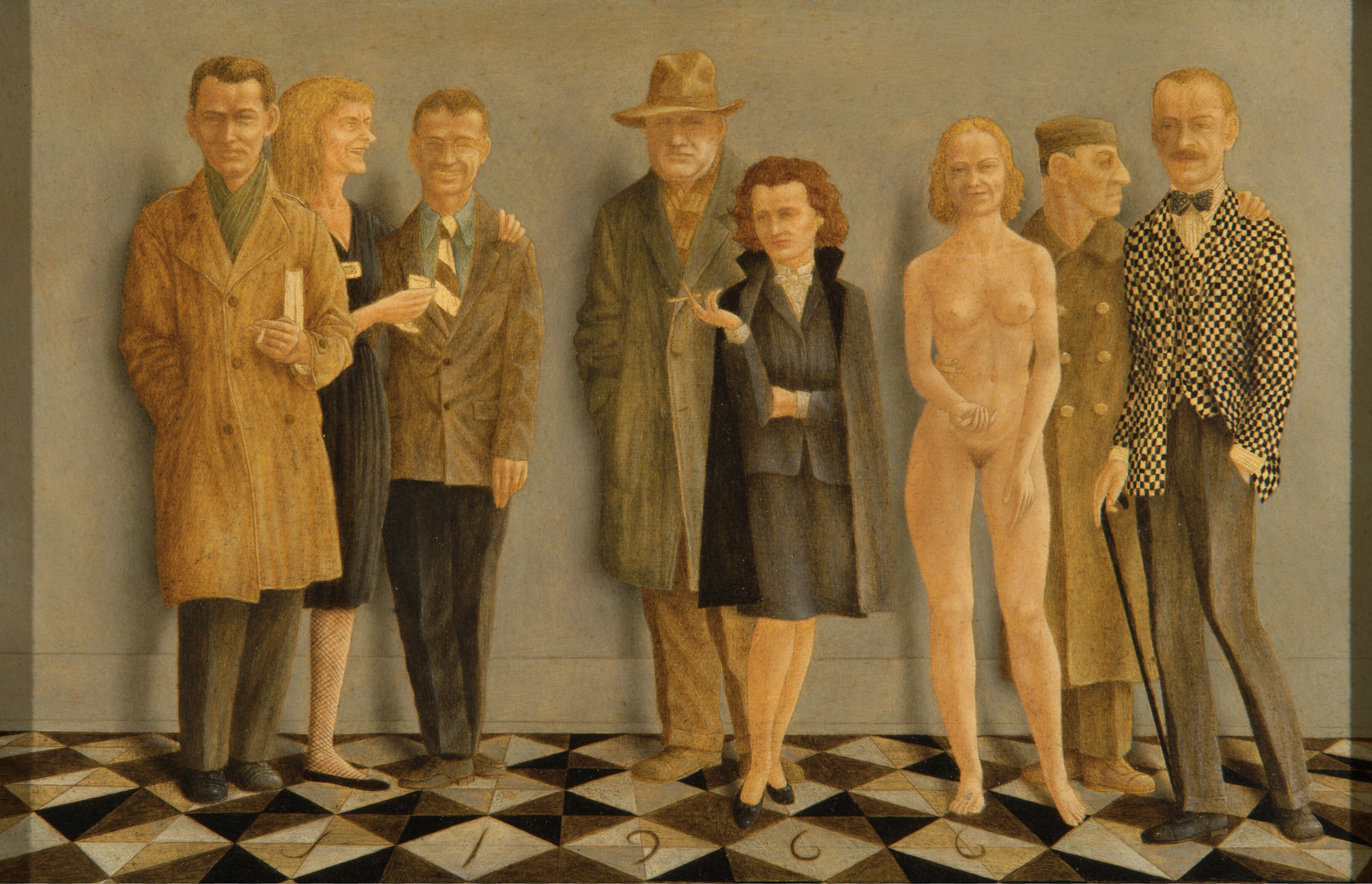 Special camaraderie: John Wilde’s Karl Priebe, Gertrude Abercrombie, Dudley Huppler, Marshall Glasier, Sylvia Fein, a Friend, Arnold Dadian and Myself (1966) Photo: P. Richard Eells; © John Wilde