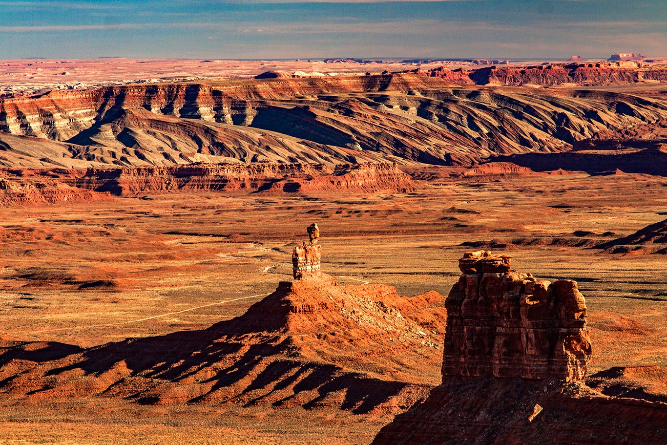 The sandstone Valley of the Gods now lies outside the original boundaries of Bears Ears National Monument in Utah, where archaeological sites are threatened by a sharp cut in federal protection Josh Ewing/Friends of Cedar Mesa