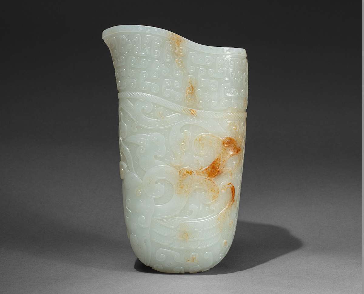 This rhyton from the Quianlong period, is expected to fetch between $800,000 and $1.2m during an auction dedicated to the LJZ Collection. Courtesy Christie's