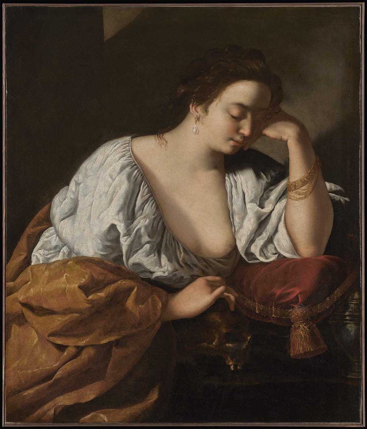 The recently rediscovered Penitent Magdalene (around 1626) by Artemisia Gentileschi is a standout attraction in the Old Master category, offered for sale at $7m by Robilant+Voena
Courtesy Robilant+Voena