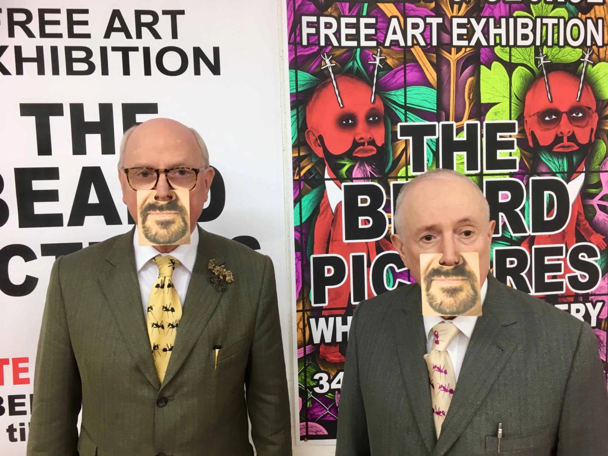 Gilbert & George bearded up Louisa Buck