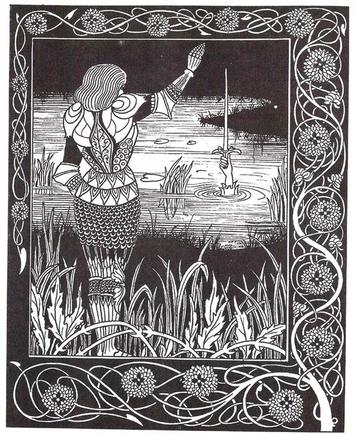 How Sir Bedivere Cast the Sword Excalibur into the Water (1893-94), an illustration by Aubrey Beardsley for Thomas Malory’s 15th-century Le Morte d’Arthur

Photo: Ghost Archives



