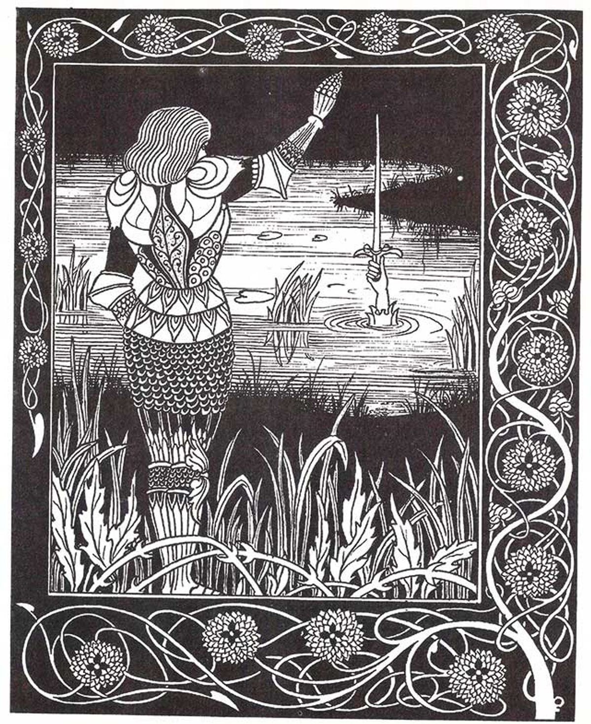 How Sir Bedivere Cast the Sword Excalibur into the Water (1893-94), an illustration by Aubrey Beardsley for Thomas Malory’s 15th-century Le Morte d’Arthur
Photo: Ghost Archives