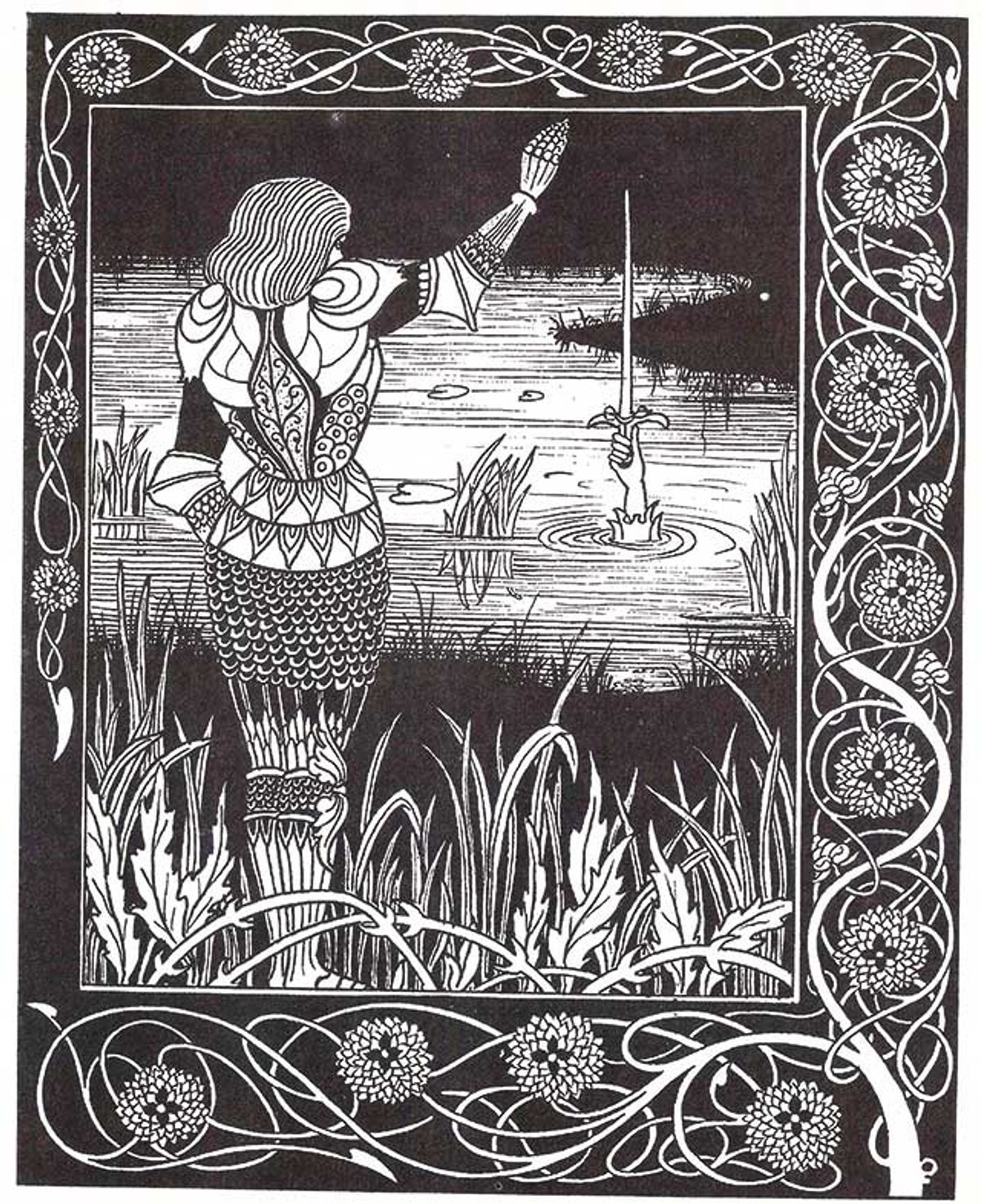 How Sir Bedivere Cast the Sword Excalibur into the Water (1893-94), an illustration by Aubrey Beardsley for Thomas Malory’s 15th-century Le Morte d’Arthur
Photo: Ghost Archives