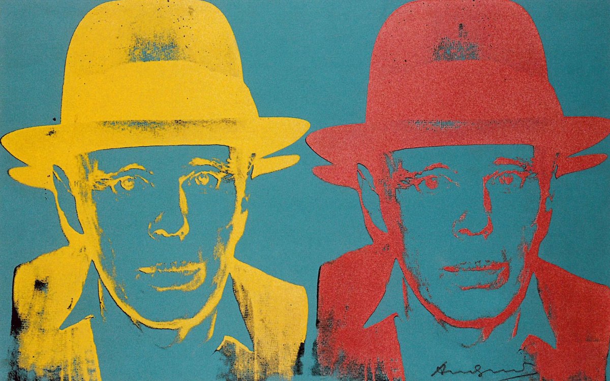 Andy Warhol, Joseph Beuys, 1980-1983. Unique trial proof screenprint on Lenox Museum Board.
©The Andy Warhol Foundation for the Visual Arts, Inc. / SchellmannArt / DACS, London,2023