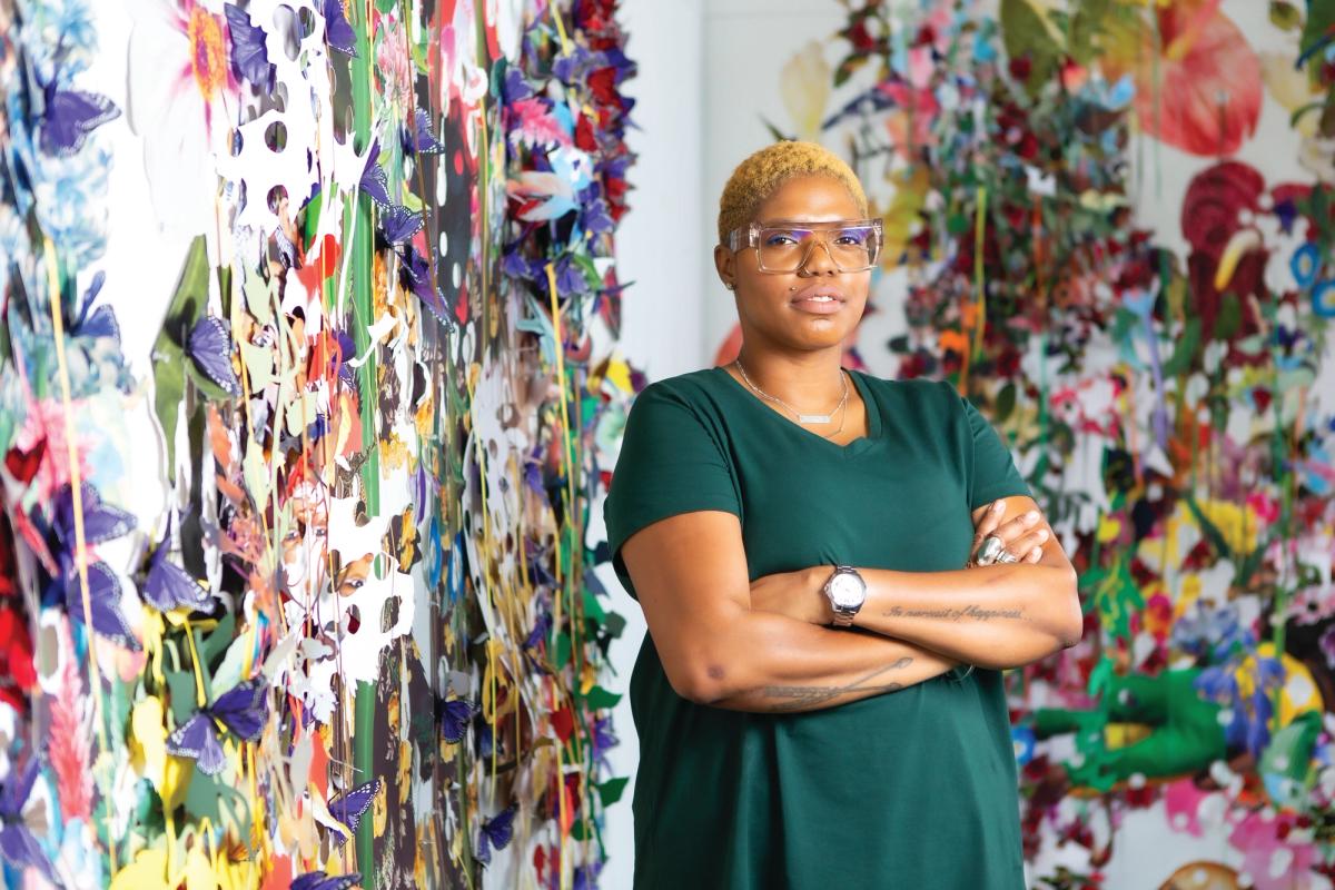Ebony G. Patterson's work was selected from a shortlist that also included Didier William and Amoako Boafo Photo: Daniel Moody. Image courtesy the artist and Monique Meloche Gallery, Chicago