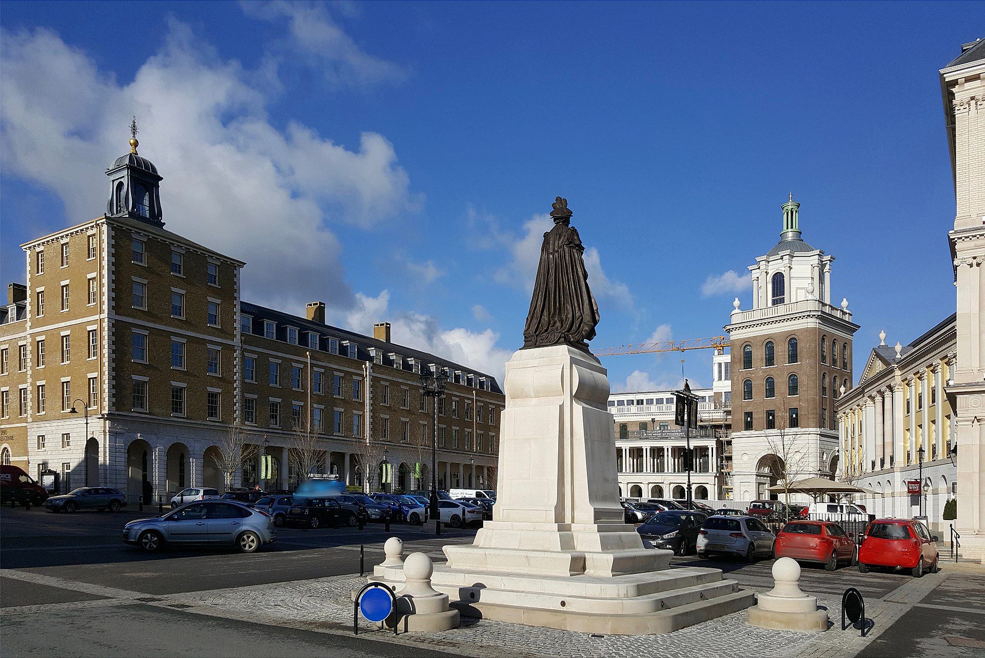 The Main Square of Poundbury, a settlement on the outskirts of Dorchester built with keen endorsement from Prince Charles