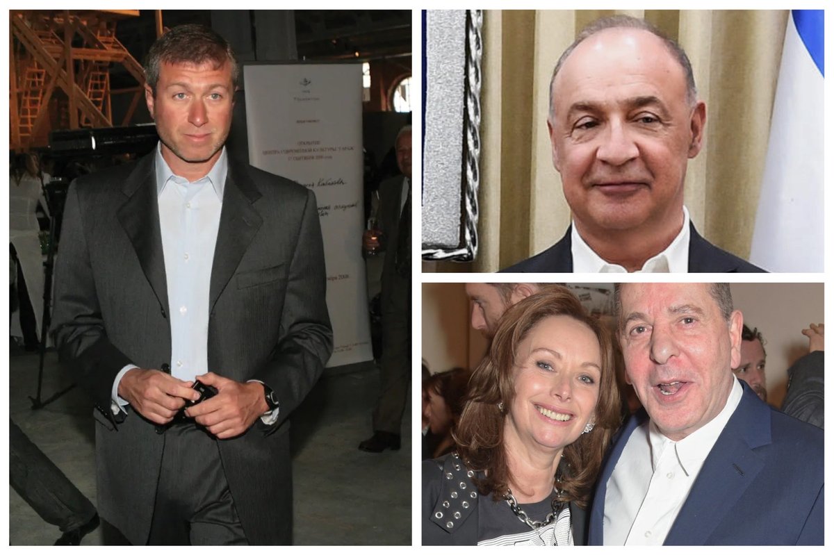 Art patrons Roman Abramovich (left), Leonard Blavatnik (top right) and Anita Zabludowicz with Charles Saatchi (bottom right) Abramovich: Natalia Kolesnikova/AFP via Getty Images; Blavatnik: Mark Neyman; Zabludowicz: Louisa Buck