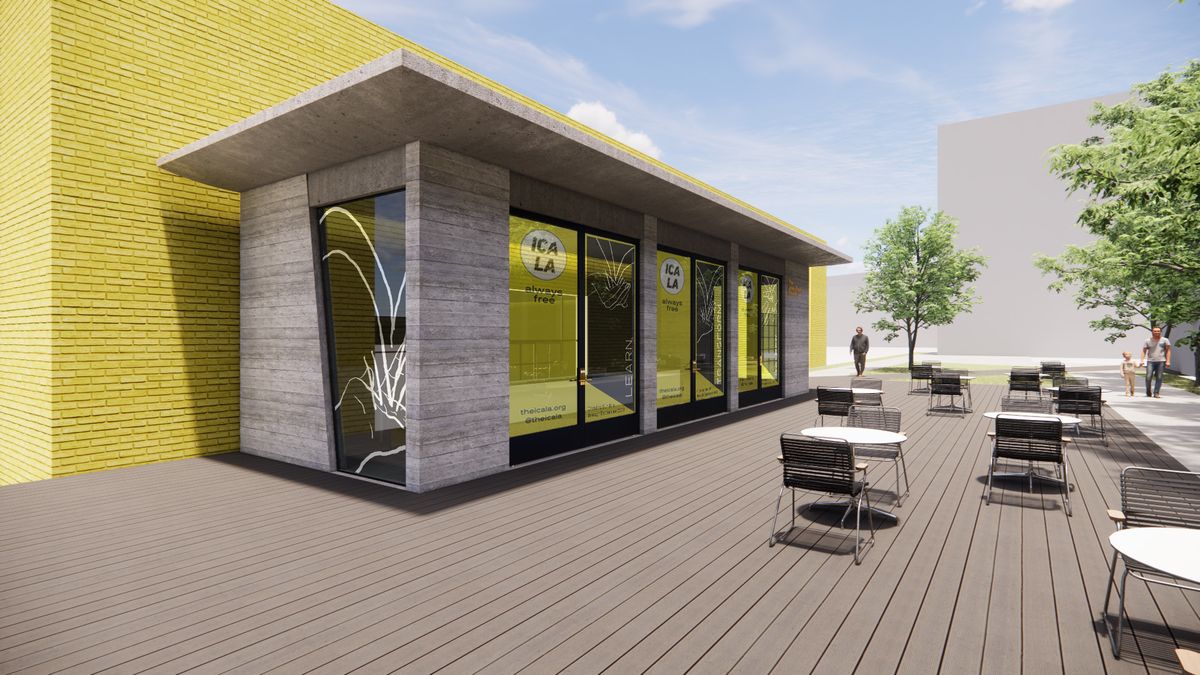 Rendering of the Institute of Contemporary Art Los Angeles's future north entrance. Design and Rendering provided by ERĀS. Courtesy ICA Los Angeles