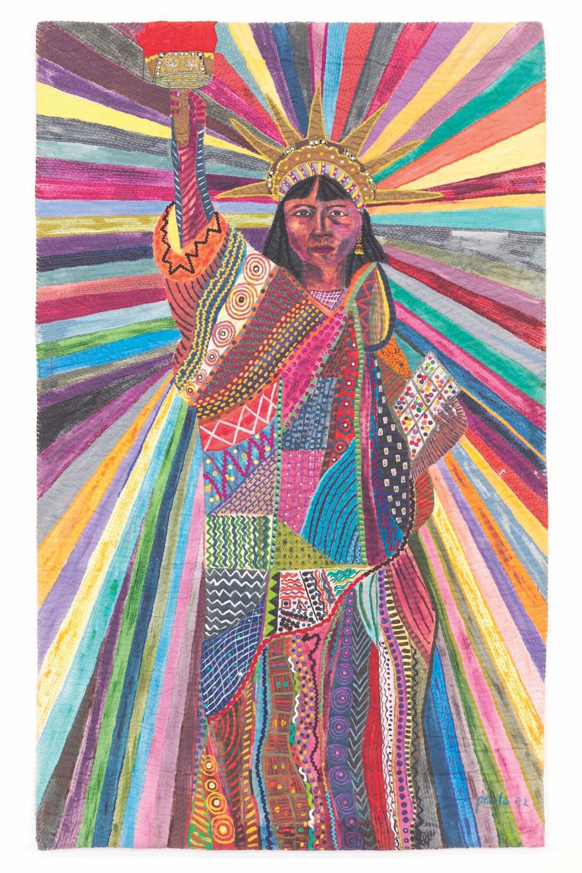 Pacita Abad, L.A. Liberty, 1992. Collection Walker Art Center, Minneapolis; T.B. Walker Acquisition Fund, 2022. Courtesy Pacita Abad Art Estate and Spike Island, Bristol. photo: Max McClure