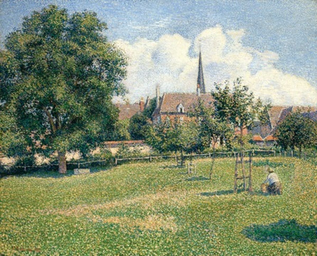 Camille Pissarro, The House of the Deaf Woman and the Belfry at Eragny (1886) (© The Indianapolis Museum of Art)