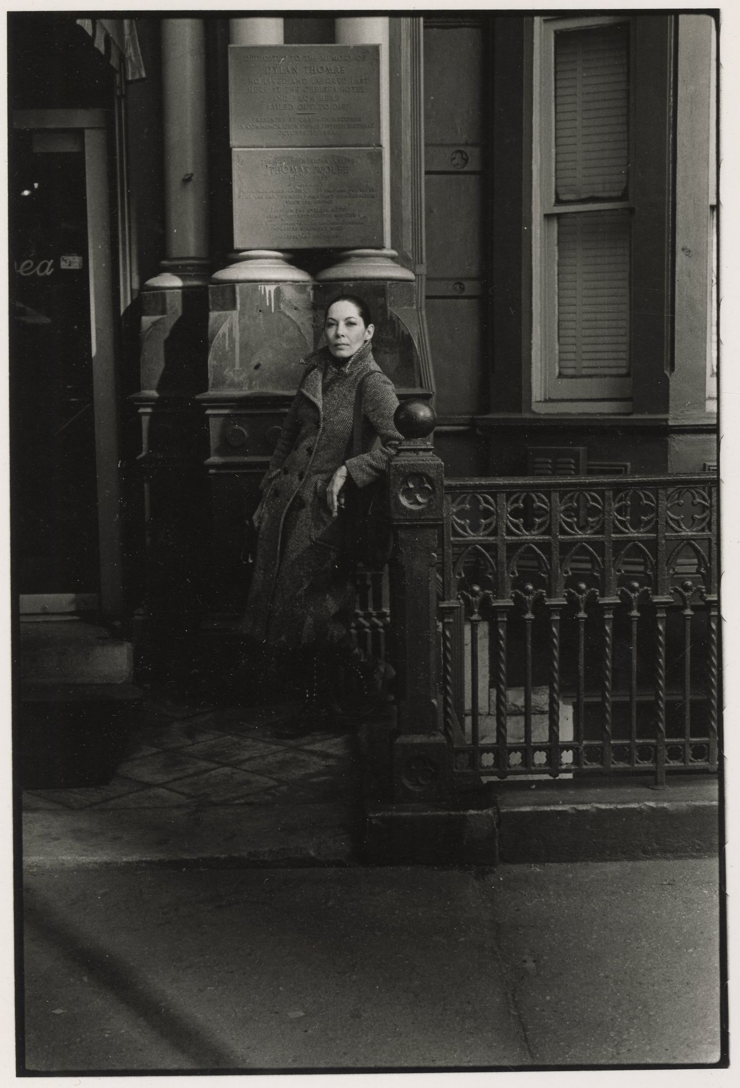 Bettina standing outside of the Chelsea Hotel, New York Courtesy the artist’s estate
