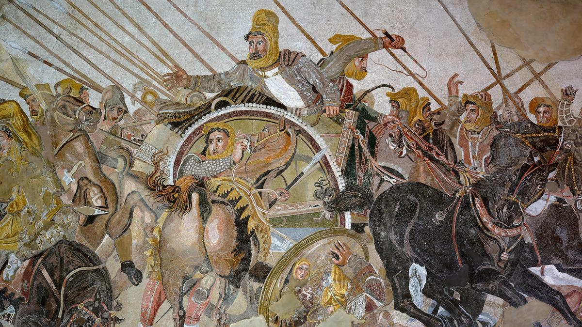 The magnificent mosaic depicting the battle of Issus of 333BC is in the National Archeological Museum of Naples
Photo: Luigi Spina; © Ministero della Cultura—Museo Archeologico Nazionale di Napoli