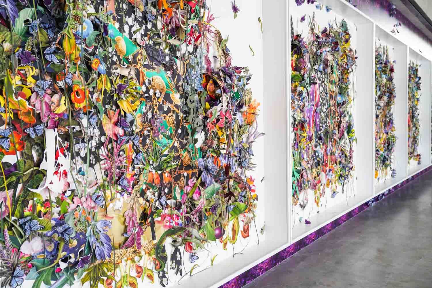 Ebony G. Patterson's ...and the dew cracks the earth, in five acts of lamentation...between the cuts...beneath the leaves...below the soil.... (2020) Courtesy of the artist and Monique Meloche Gallery