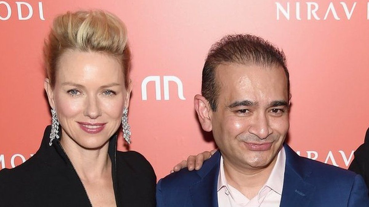 Disgraced diamantaire Nirav Modi (right) with celebrity client, actress Naomi Watts Courtesy of DNA India