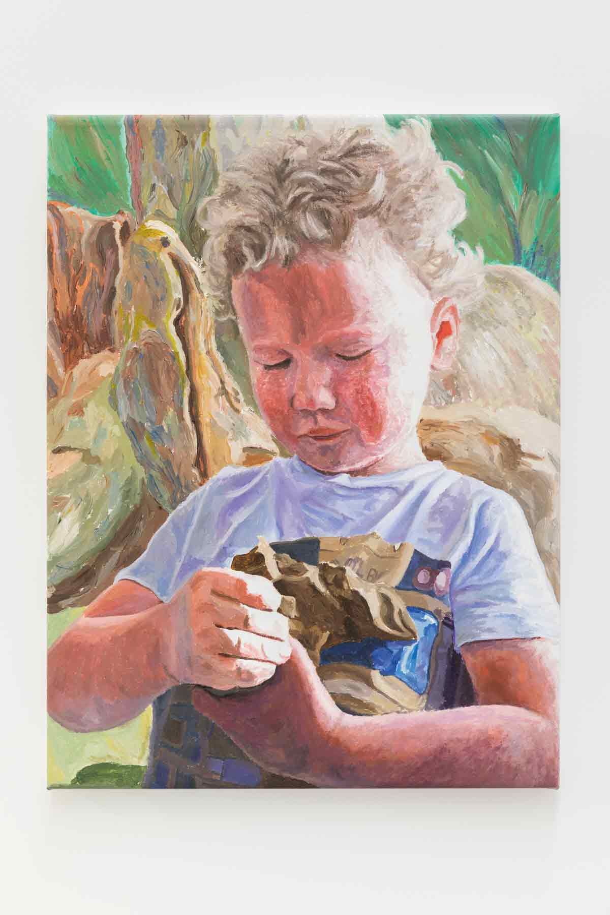 Hamishi Farah painted Representation of Arlo (2018) in response to Dana Schutz’s controversial Open Casket (2016) Courtesy the artist and Arcadia Missa 2018