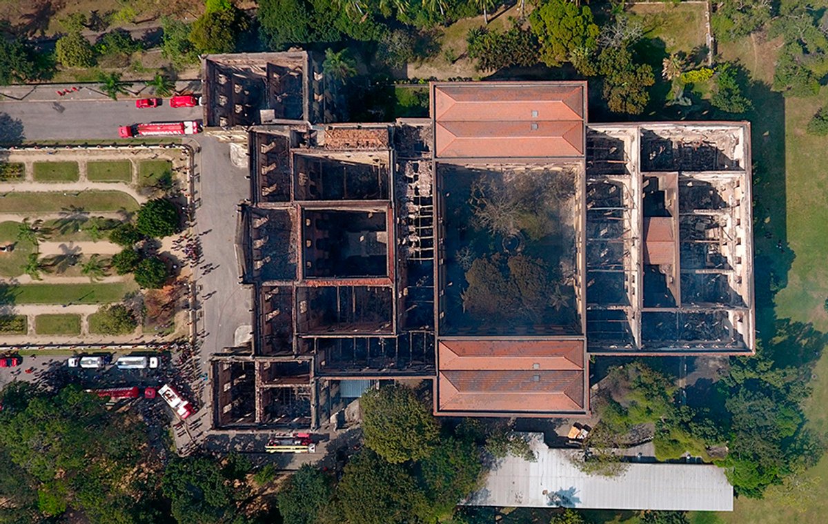 Rio’s Museu Nacional, photographed on  3 September—the day after the fire © Photo: Fabio Motta/Estado Contuedo, Agencia Estado via AP Images