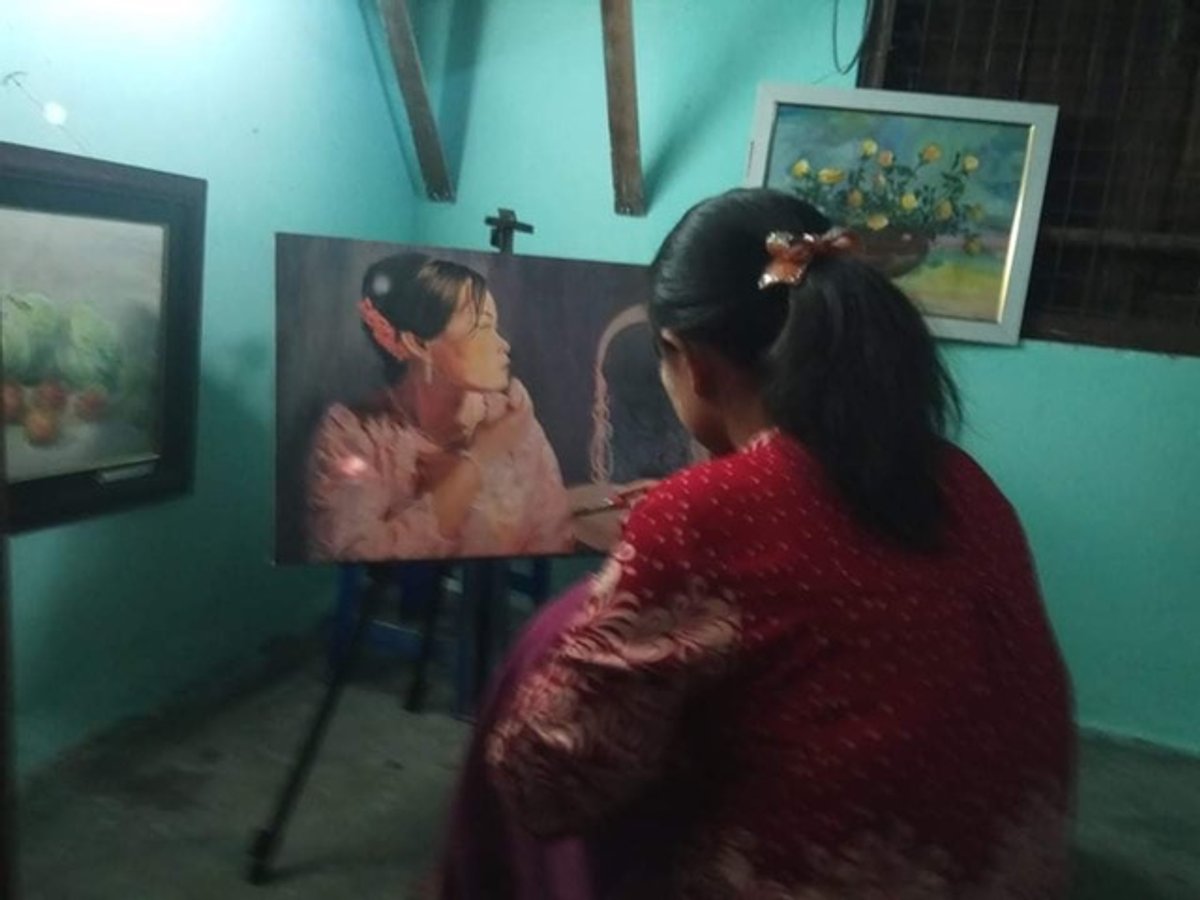 Artists in hiding create work which will soon be smuggled out of Myanmar for New York auction © the artist