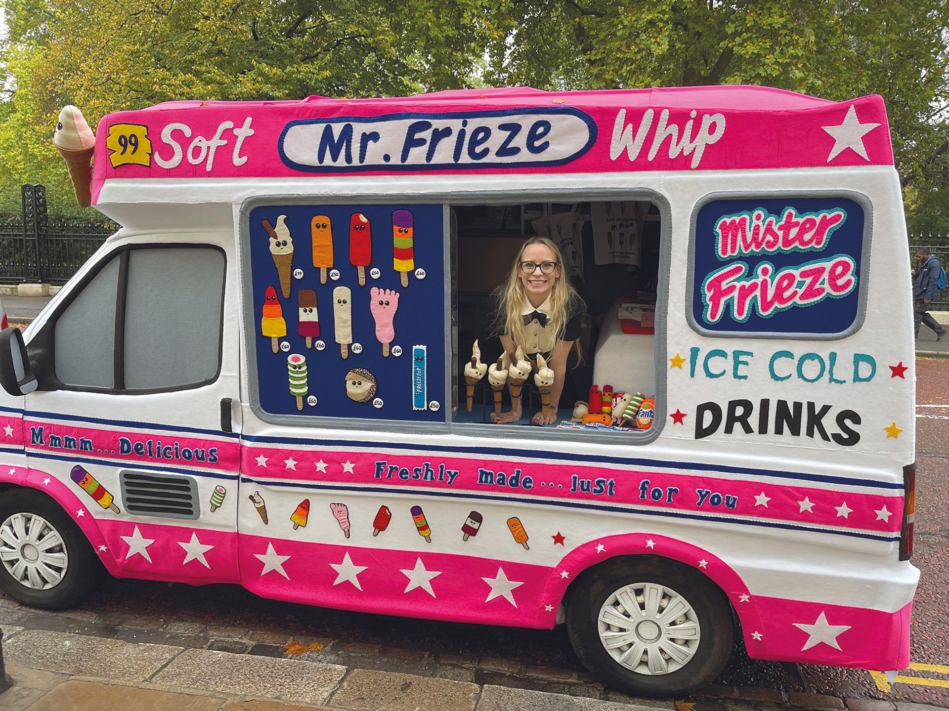Trading standards informed: Visitors to Sparrow’s ice-cream van get a shock when they bite into a load of fluff Gareth Harris