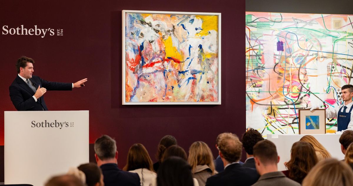 Willem de Kooning’s Untitled (1977) sold for £9.8m after fees, setting a record for the artist at auction in Europe
Courtesy of Sotheby’s