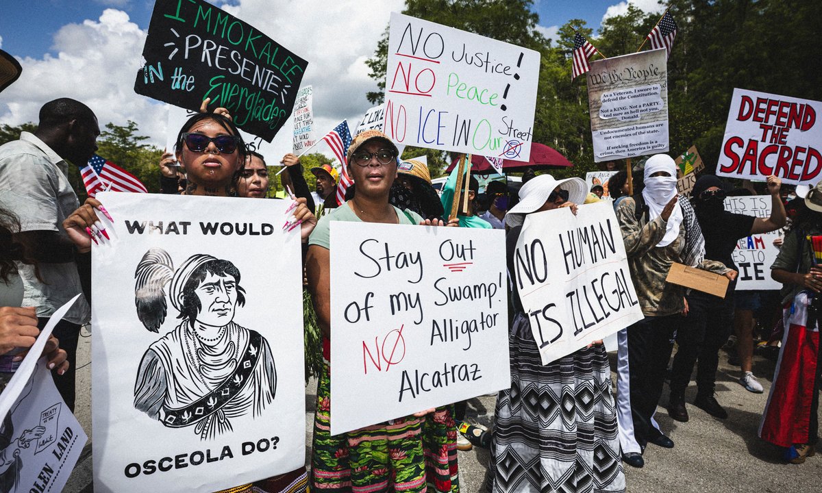 ‘People didn’t believe it was real’: Indigenous artists push to shut the Everglades migrant-detention facility Alligator Alcatraz