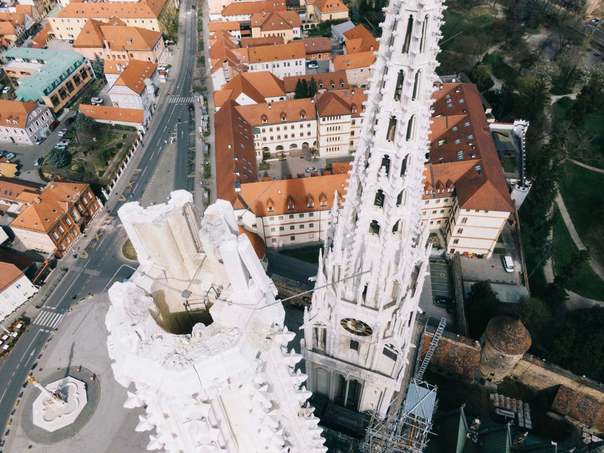 Zagreb cathedral the day after the earthquake