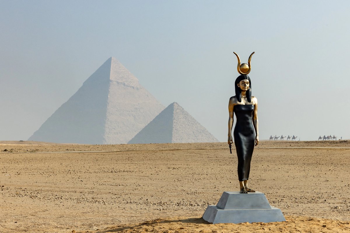 Carole A. Feuerman's Egyptian Woman in the Form of the Goddess Hathor is one of 14 installations at this year’s exhibition
Photo: Walaa Al Shaer