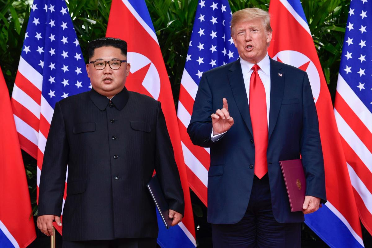US President Donald Trump met North Korea leader Kim Jong Un at the Capella resort on Sentosa Island in Singapore AP Photo/Susan Walsh,Pool