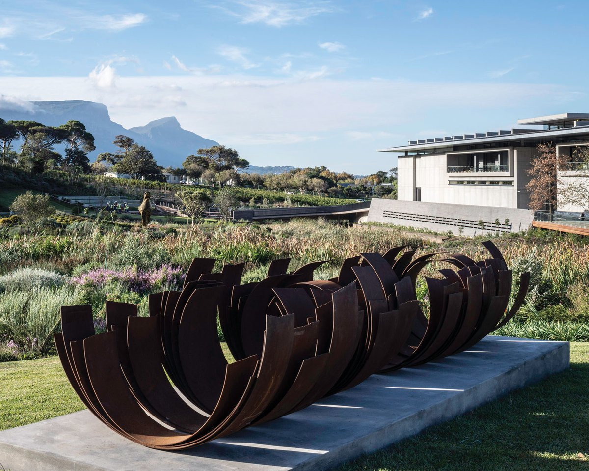 Michele Mathison's Volition (2017), in front of the Norval Foundation, which was designed by DHK Architects DHK Architects