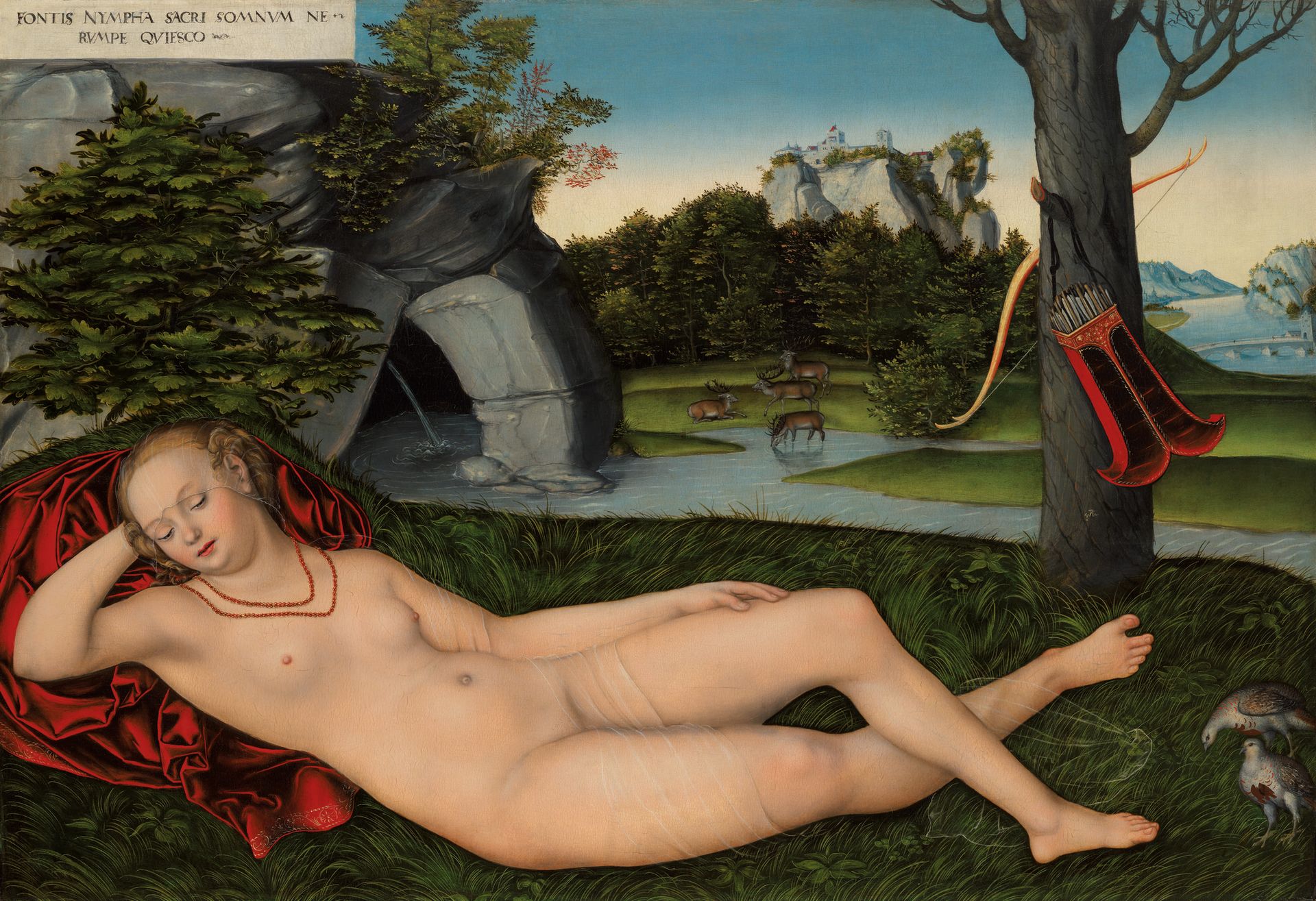 Lucas Cranach the Elder’s early 16th-century Nymph of the Spring sold at Christie's in London for £9.4m, an auction record for the artist. CHRISTIE'S IMAGES LTD. 2022