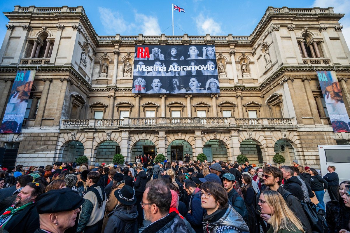 The Royal Academy's blockbuster Marina Abramović exhibition is likely to have contributed to a rise in visitor numbers in 2023, which declined again last year Photo: © Guy Bell / Alamy Stock Photo
