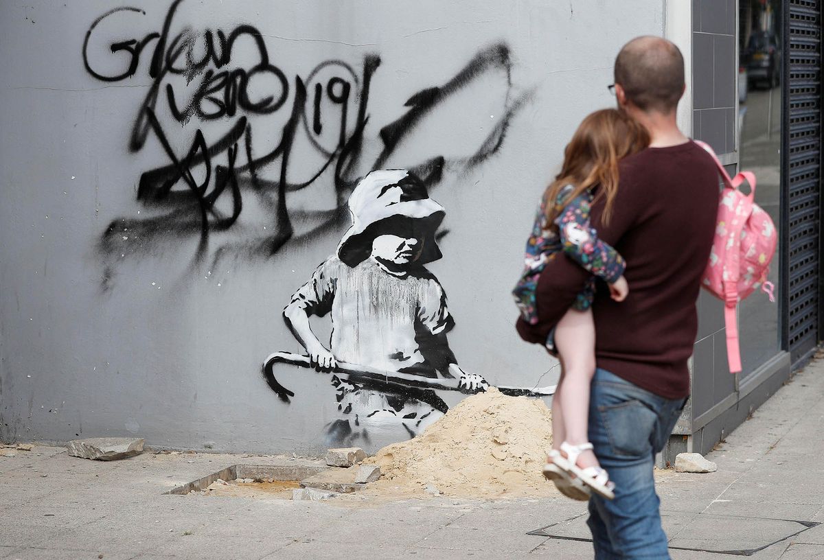 A Banksy mural in Lowestoft, Britain Photo by Peter Nicholls/Reuters/Alamy Stock Photo