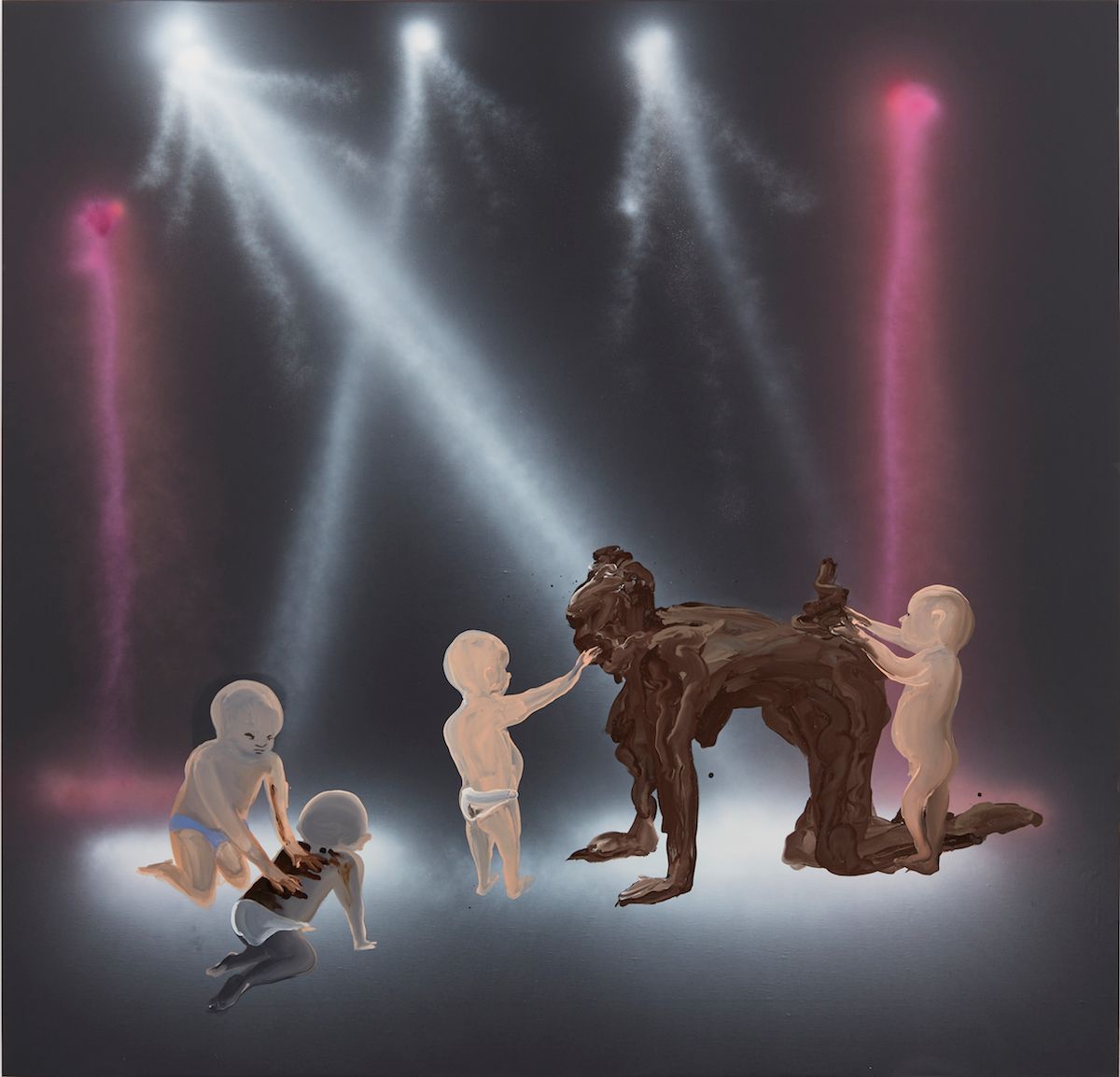 Tala Madani, Shit Mom (Disco Babies), 2019 Photo: Lee Thompson and courtesy of David Kordansky Gallery, Los Angeles