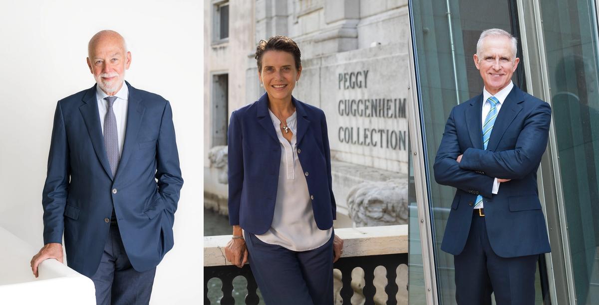 From left, Richard Armstrong, director of the Solomon R. Guggenheim Museum in New York; Karole Vail, director of the Peggy Guggenheim Collection; and Juan Ignacio Vidarte, director of the Guggenheim Bilbao Armstrong: David Heald, © Solomon R. Guggenheim Foundation; Vail: Matteo De Fina, © Peggy Guggenheim Collection; Vidarte: Erika Ede